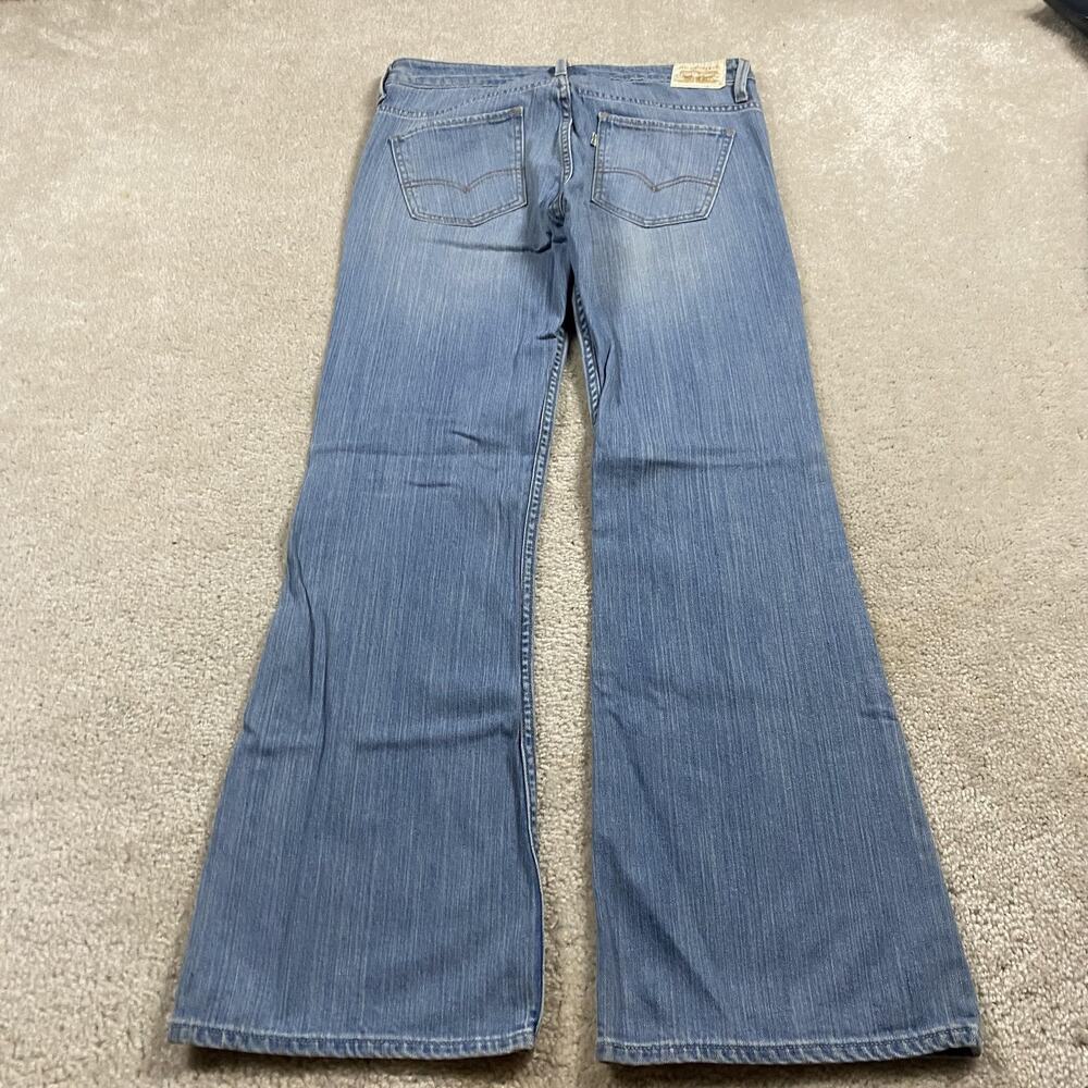 Y2K Levis Eco Jeans‎ Womens 10M Light Wash Blue Mid Rise Low Flare Stretch Denim